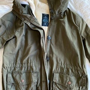 Gap Green Sherpa Lined Winter Jacket, Size Medium